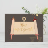 PixDezines  torah scrollbat mitzvah Kaart (Staand voorkant)