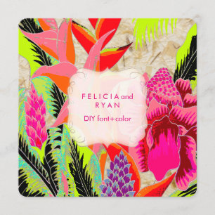 PixDezines torch ginger/heliconia/Luau Wedding Kaart