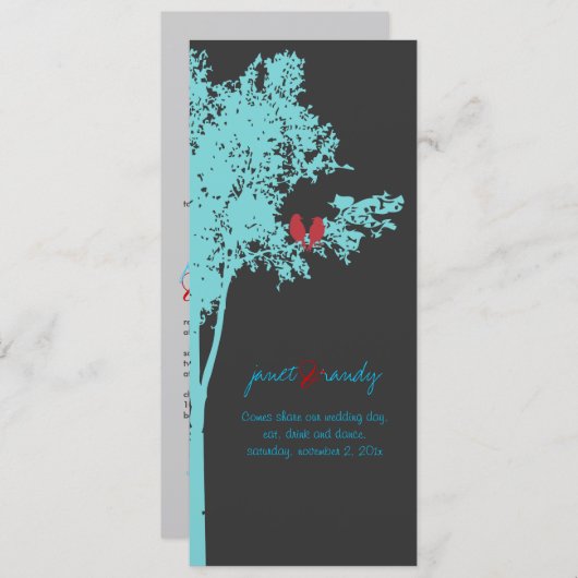 PixDezines Tortelduifjes, Blauwgroen Ash Tree/DIY Kaart (Voorkant / Achterkant)