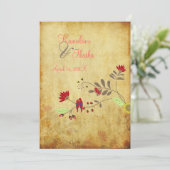 PixDezines  Tortelduifjes, faux-perkament Kaart (Staand voorkant)