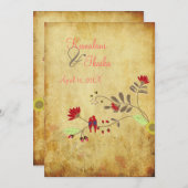 PixDezines  Tortelduifjes, faux-perkament Kaart (Voorkant / Achterkant)