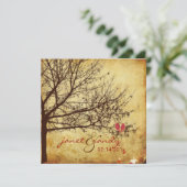 PixDezines  TORTELDUIFJES/HERFST INVITATIES Kaart (Staand voorkant)