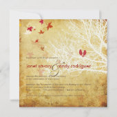 PixDezines  TORTELDUIFJES/HERFST INVITATIES Kaart (Achterkant)