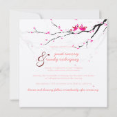 PixDezines Tortelduifjes/rode kersen/sakura blosso Kaart (Achterkant)