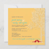 PixDezines Tortelduifjes, Rood, eikenboom/DIY kleu Kaart (Achterkant)