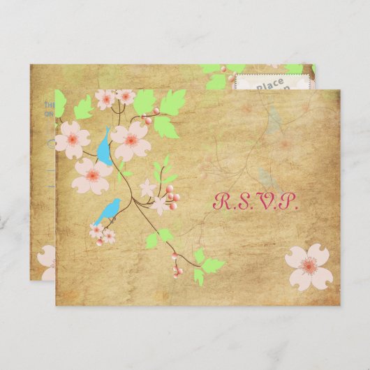 PixDezines  Tortelduifjes RSVP briefkaarten (Voorkant / Achterkant)