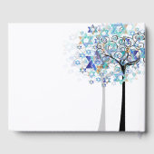 PixDezines Tree of Life Bar Mitzvah/Aqua Blue Gastenboek (Achterkant)