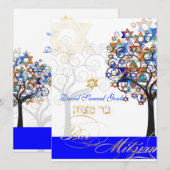 PixDezines TREE OF LIFE BAR MITZVAH Kaart (Voorkant / Achterkant)