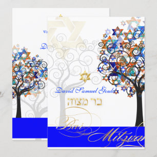 PixDezines TREE OF LIFE BAR MITZVAH Kaart