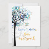 PixDezines Tree of Life Bar Mitzvah Kaart (Voorkant)