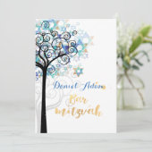 PixDezines Tree of Life Bar Mitzvah Kaart (Staand voorkant)