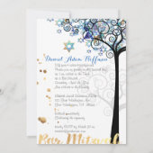 PixDezines Tree of Life Bar Mitzvah Kaart (Achterkant)