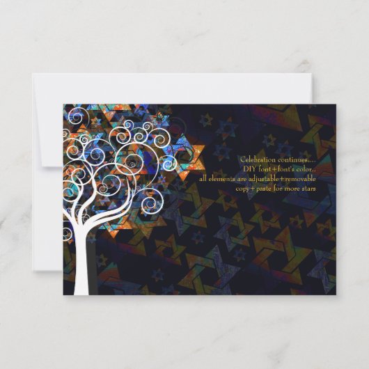 PixDezines tree of life/Bar Mitzvah viering Kaart (Achterkant)