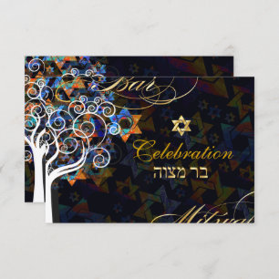 PixDezines tree of life/Bar Mitzvah viering Kaart