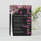 PixDezines tree of life Bat Mitzvah/chalkboard Kaart (Staand voorkant)