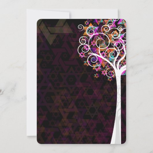 PixDezines tree of life Bat Mitzvah/chalkboard Kaart (Achterkant)