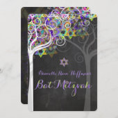 PixDezines tree of life Bat Mitzvah/chalkboard Kaart (Voorkant / Achterkant)