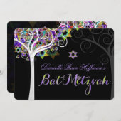 PixDezines tree of life Bat Mitzvah/chalkboard Kaart (Voorkant / Achterkant)