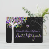 PixDezines tree of life Bat Mitzvah/chalkboard Kaart (Staand voorkant)