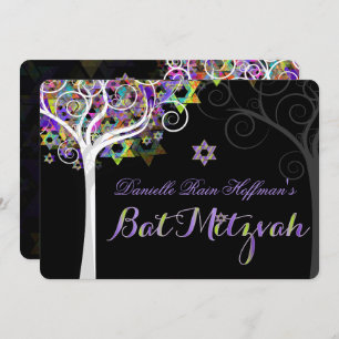 PixDezines tree of life Bat Mitzvah/chalkboard Kaart