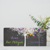PixDezines tree of life Bat Mitzvah/chalkboard Kaart (Staand voorkant)
