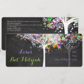 PixDezines tree of life Bat Mitzvah/chalkboard Kaart (Voorkant / Achterkant)