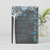 PixDezines Tree of Life Bat Mitzvah/chalkboard Kaart (Staand voorkant)