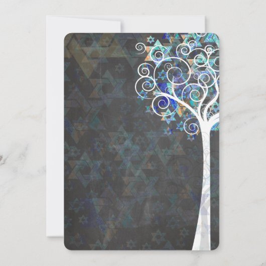 PixDezines Tree of Life Bat Mitzvah/chalkboard Kaart (Achterkant)