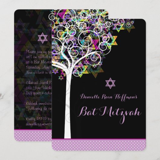 PixDezines tree of life Bat Mitzvah/diy background Kaart (Voorkant / Achterkant)