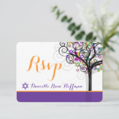PixDezines tree of life Bat Mitzvah/diy background Kaart (Staand voorkant)