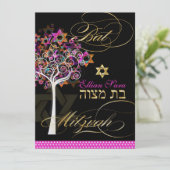 PixDezines Tree of Life Bat Mitzvah/DIY Background Kaart (Staand voorkant)