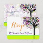 PixDezines tree of life Bat Mitzvah/diy background Kaart (Voorkant / Achterkant)