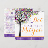 PixDezines tree of life Bat Mitzvah/diy background Kaart (Voorkant / Achterkant)