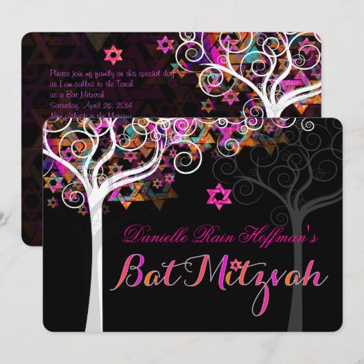 PixDezines tree of life Bat Mitzvah/diy background Kaart (Voorkant / Achterkant)