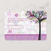 PixDezines tree of life Bat Mitzvah/diy background RSVP Kaartje (Achterkant)