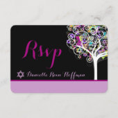 PixDezines tree of life Bat Mitzvah/diy background RSVP Kaartje (Voorkant)