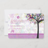 PixDezines tree of life Bat Mitzvah/diy background RSVP Kaartje (Achterkant)