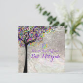 PixDezines tree of life Bat Mitzvah/faux folie Kaart (Staand voorkant)