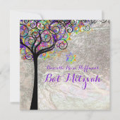 PixDezines tree of life Bat Mitzvah/faux folie Kaart (Voorkant)