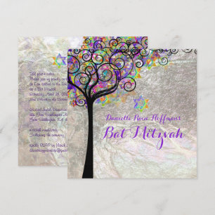 PixDezines tree of life Bat Mitzvah/faux folie Kaart