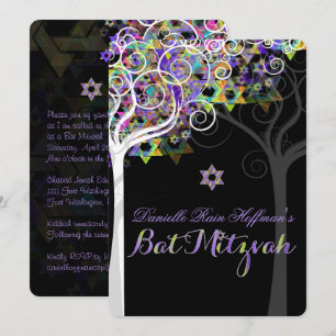 PixDezines tree of life Bat Mitzvah Kaart