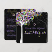 PixDezines tree of life Bat Mitzvah Kaart (Voorkant / Achterkant)
