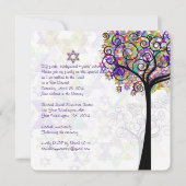 PixDezines tree of life Bat Mitzvah Kaart (Achterkant)