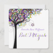 PixDezines tree of life Bat Mitzvah Kaart (Voorkant)