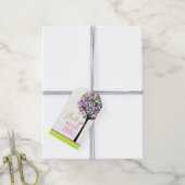 PixDezines Tree of Life Bat Mitzvah/Neon Pink Cadeaulabel (Met Touw)