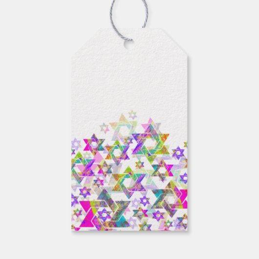 PixDezines Tree of Life Bat Mitzvah/Neon Pink Cadeaulabel (Achterkant)