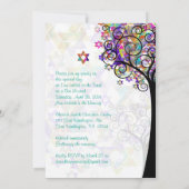 PixDezines TREE OF LIFE BAT MITZVAH/PAARS/PINK Kaart (Achterkant)