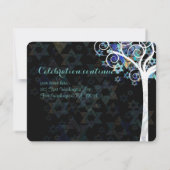 PixDezines Tree of Life Bat Mitzvah/receptie Kaart (Achterkant)