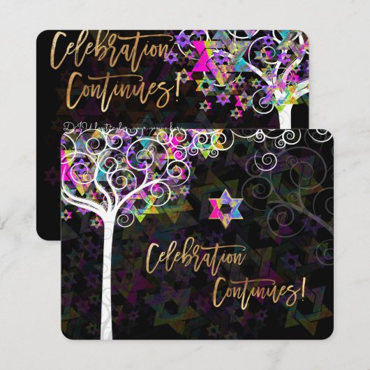 PixDezines Tree of Life Bat Mitzvah/Reception Kaart (Voorkant / Achterkant)