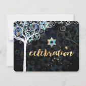 PixDezines Tree of Life Bat Mitzvah/Reception Kaart (Voorkant)